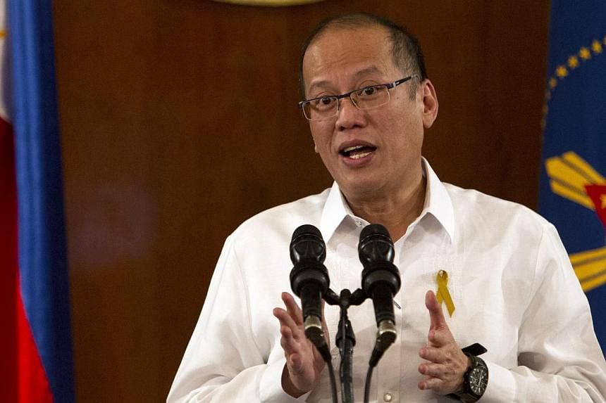 Philippine President Benigno Aquino III delivers his speech in a televised address regarding the killing of 44 police officers in a clash in southern Philippines inside the Malacanang Presidential Palace in Manila, Philippines on Jan 28, 2015.&nbsp;P