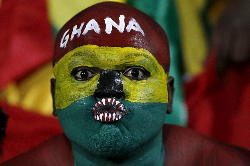 Ghana fans await the start of their team's Group C soccer match against South Africa at the 2015 African Cup of Nations in Mongomo on Jan 27, 2015.&nbsp;-- PHOTO: REUTERS