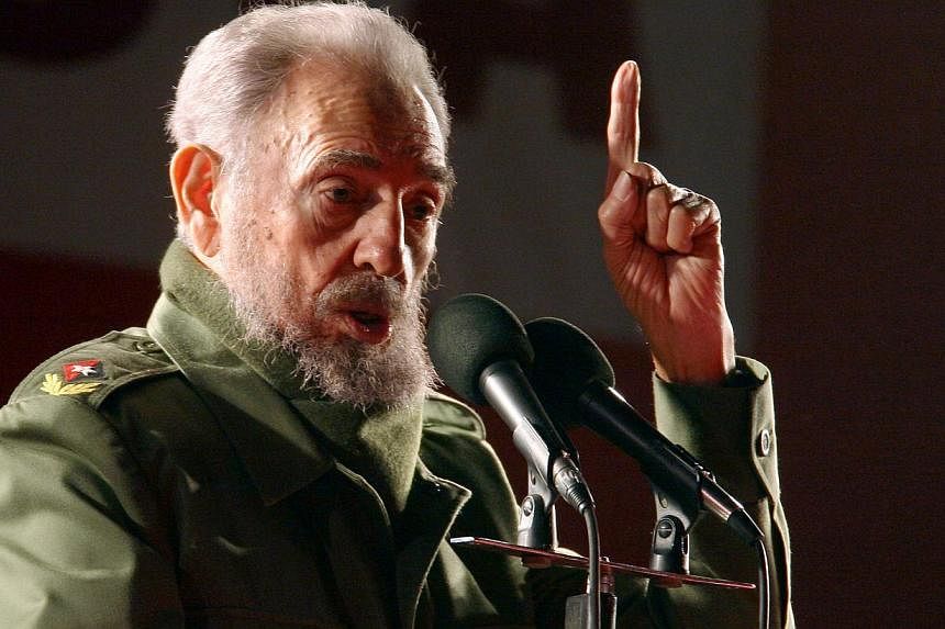 The United States welcomed on Tuesday former Cuban leader Fidel Castro's (above) belated response to the thaw in ties between the Cold War foes as a sign that change is under way in Havana. -- PHOTO: BLOOMBERG