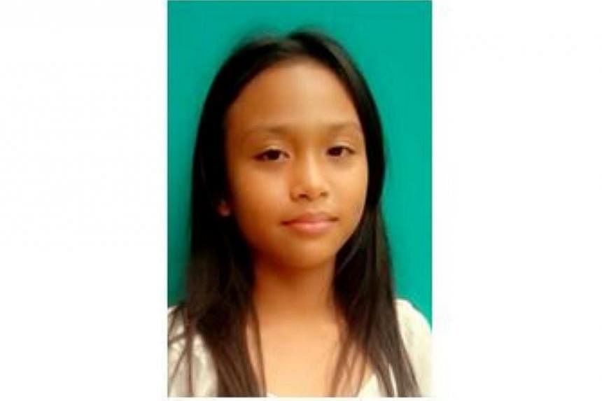 The police are appealing for information on the whereabouts of an 11 year-old Nur Wafa Aliya Sufizan,&nbsp;who went missing on Sunday. -- PHOTO: SINGAPORE POLICE FORCE