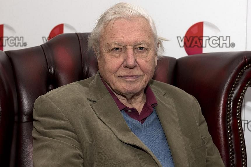 British broadcaster and naturalist Sir David Attenborough poses for photographs at a preview screening for his latest nature documentary series called Natural Curiosities at London Zoo, in London, Britain on Monday. -- PHOTO: EPA