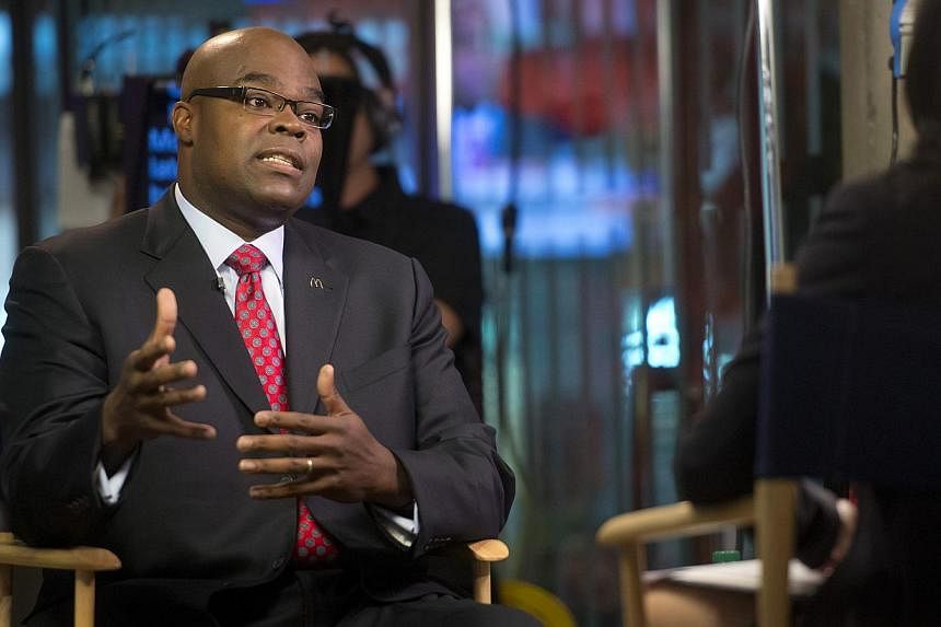 Chief executive officer Don Thompson will leave McDonald's at the end of February and be succeeded by chief brand officer Steve Easterbrook. -- PHOTO: REUTERS