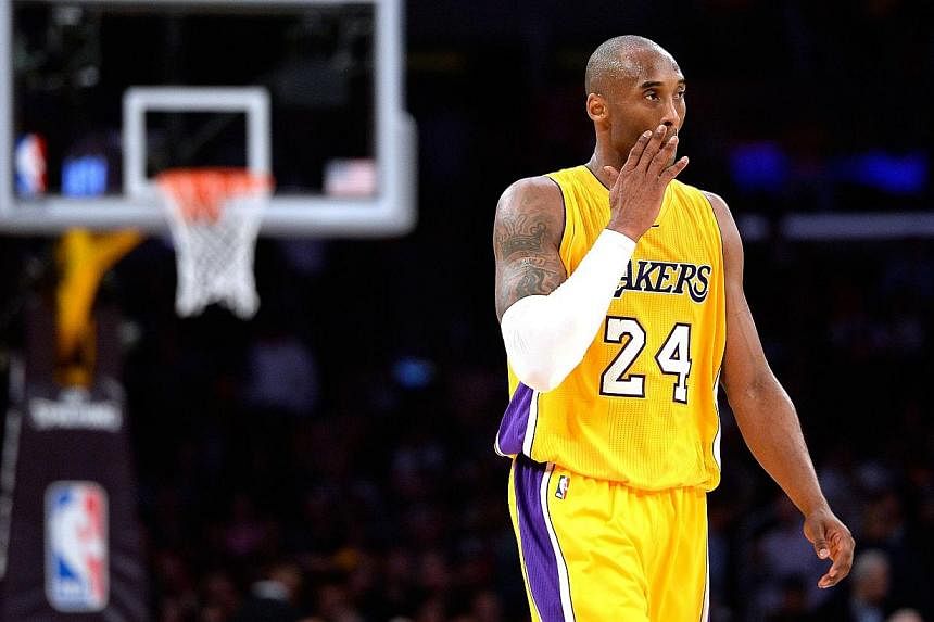 Los Angeles Lakers star Kobe Bryant will miss the rest of the NBA season after a successful shoulder surgery on Wednesday, Jan 28, 2015, the third-straight year he has undergone a season-ending procedure. -- PHOTO: AFP
