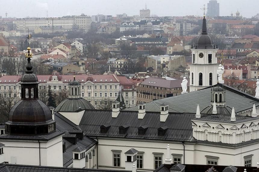 A general view of Lithuanian capital Vilnius on Dec 17, 2014.&nbsp;Lithuania's defence ministry on Wednesday began distributing wartime survival manuals to schools around the country reflecting anxiety in the Baltic state over events in Ukraine. -- P