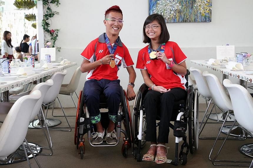 Sailors Jovin Tan (left) and Yap Qian Yin (right), who won the two-person keelboat gold medal at the Asian Para Games in October 2014. Minister for Culture, Community and Youth Lawrence Wong announced on Thursday the formation of the Committee for Di