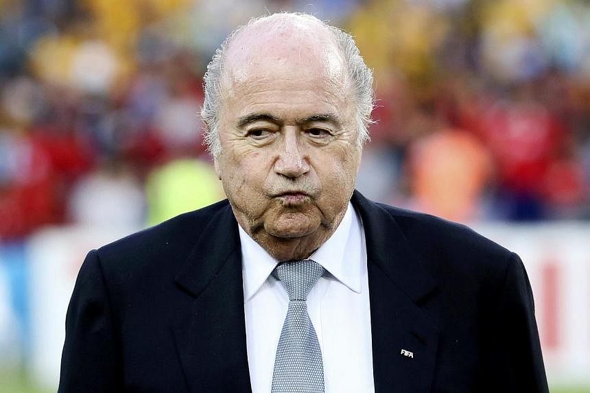 Fifa president Sepp Blatter reacts before the Asian Cup final soccer match between South Korea and Australia at the Stadium Australia in Sydney, where he was booed by fans, on Jan 31, 2015. &nbsp;-- PHOTO: REUTERS