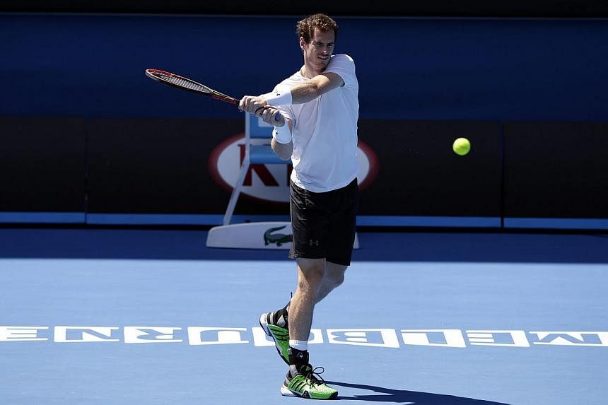 Andy Murray of Britain during a practice session at the Australian Open Grand Slam tennis tournament in Melbourne, Australia, on Jan 31, 2015. -- PHOTO: EPA