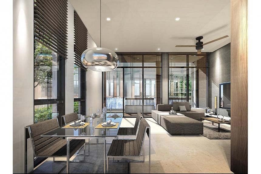 Artist's impressions of the upcoming Alias Villas, which will be built on wakaf land along Jalan Haji Alias, off Sixth Avenue. -- PHOTO: WAREES INVESTMENTS