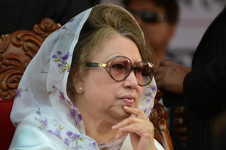 In this photograph taken on Jan 20, 2014, Bangladesh's main opposition leader and Bangladesh Nationalist Party (BNP) chairman Khaleda Zia attending a rally in Dhaka. Bangladesh restored power to the office of opposition leader Khaleda Zia, an officia