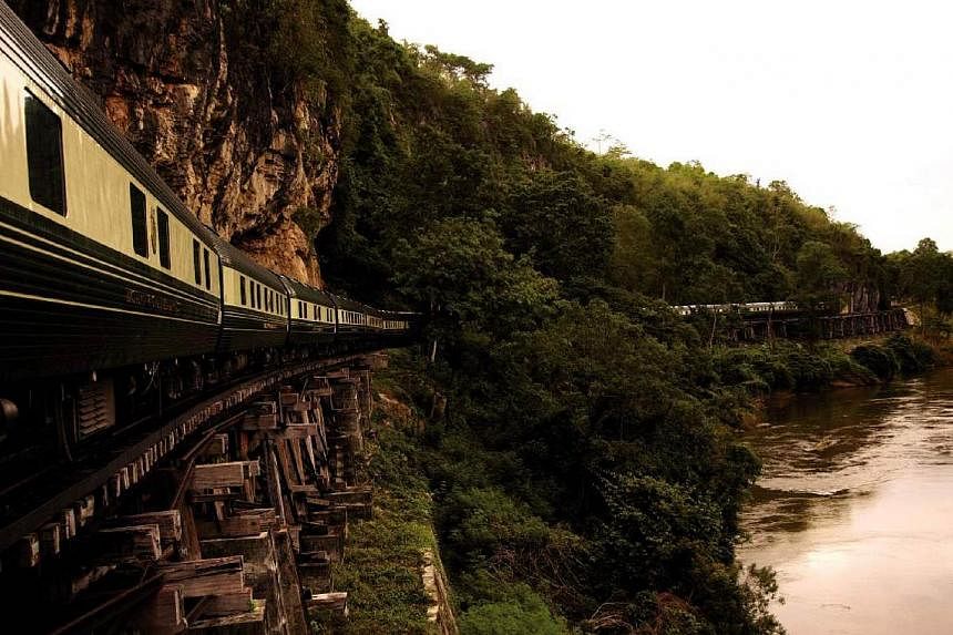 A fire broke out on the Eastern &amp; Oriental Express (pictured) in Thailand on Sunday, Feb 1, 2015, as it headed towards a region known for inspiring the film The Bridge On The River Kwai, but no one was injured, police said. -- PHOTO:&nbsp;BLOOMBE
