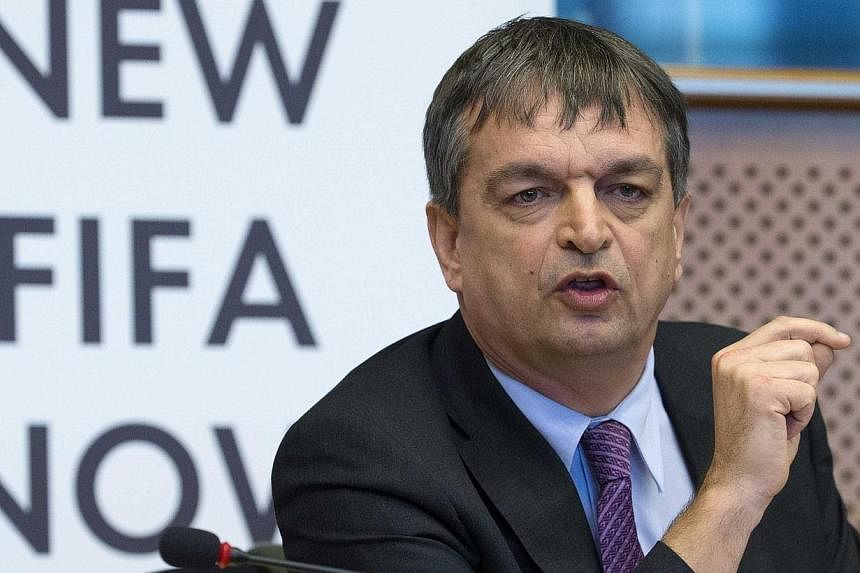 FIFA presidential candidate Jerome Champagne attends the "New FIFA Now" summit at the European Parliament in Brussels on Jan 21, 2015. He has now pulled out of his bid after not winning sufficient backing. -- PHOTO: REUTERS