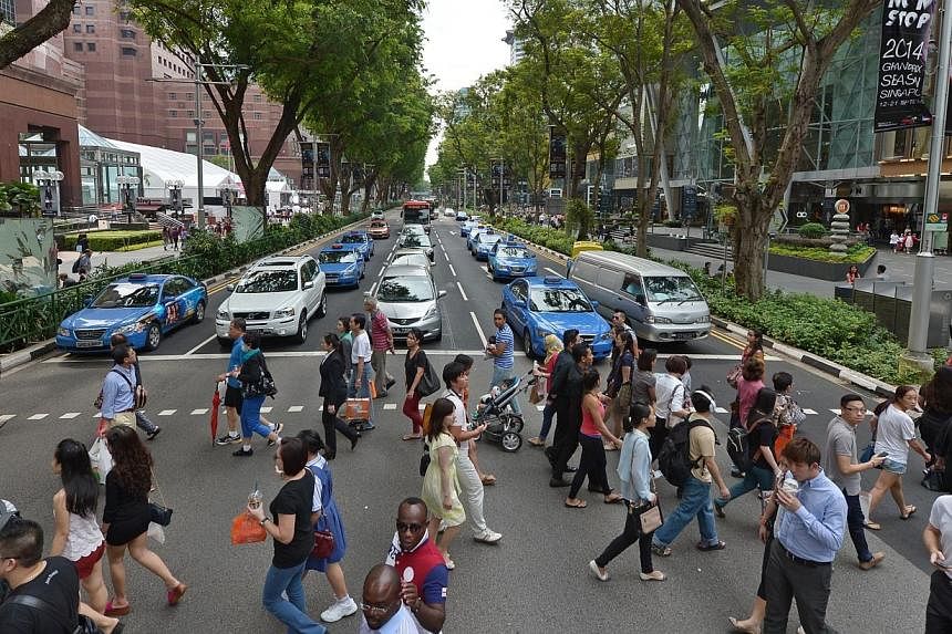 Part of Orchard Road will be closed to motorists from 6pm to 11pm this Saturday. -- ST PHOTO: CAROLINE CHIA&nbsp;