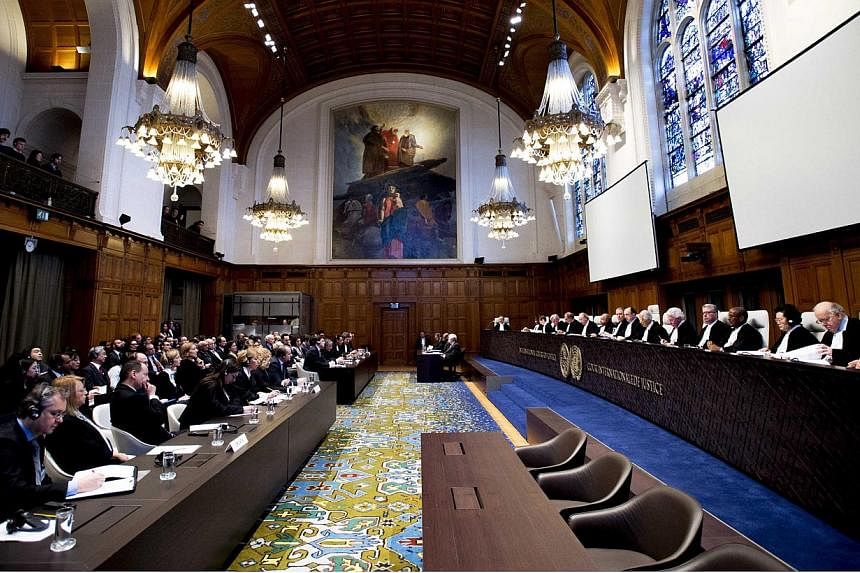 The court during the verdict on genocide claims brought up by Croatia against Serbia, at the UN International Court of Justice (ICJ) in The Hague, The Netherlands, on Feb 3, 2015.&nbsp;The UN's highest court rejected rival claims of genocide by Croat