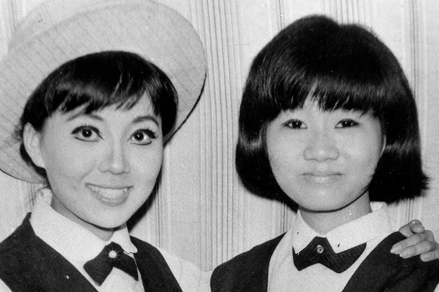 Rita Chao (right) and Sakura Teng were a popular duo in the 1960s. -- PHOTO: LIANHE WANBAO FILE