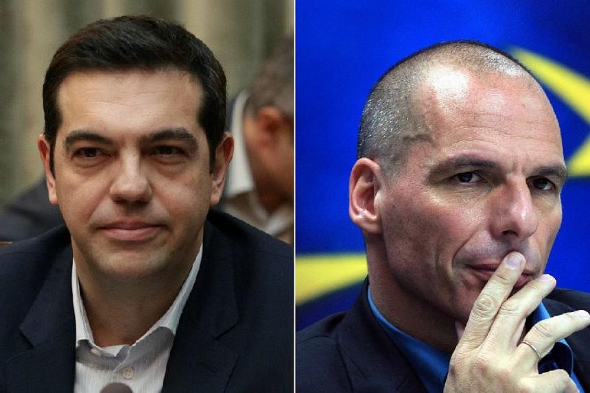 Greek Prime Minister Alexis Tsipras (left) and Finance Minister Yanis Varoufakis. -- PHOTOS: EPA&nbsp;