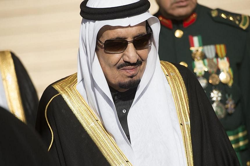 Saudi Arabia's new King Salman (above) on Wednesday called the burning alive of a Jordanian fighter pilot "inhuman and contrary to Islam". -- PHOTO: AFP