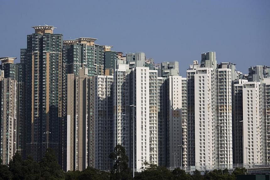 Residential buildings in the Lai Chi Kok district of Hong Kong on Jan 9, 2015. -- PHOTO: BLOOMBERG&nbsp;
