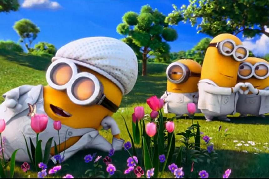 In the Minions' (far left) parody of I Swear by All-4-One, comprising (clockwise from far left) Delious Kennedy, Jamie Jones, Tony Borowiak and Alfred Nevarez, the words "I swear" were changed to "underwear".