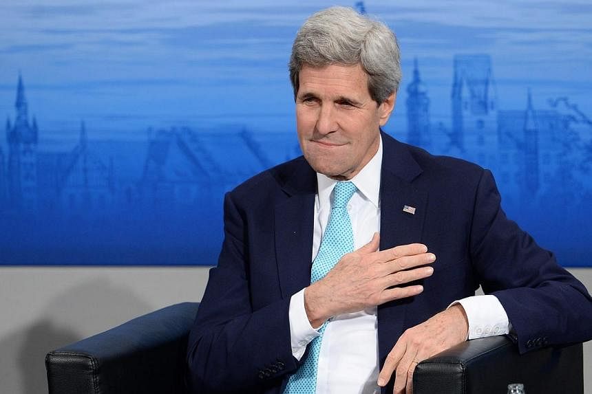 US Secretary of State John Kerry speaking during the 51st Security Conference in Munich, Germany, on Feb 8, 2015. -- PHOTO: EPA