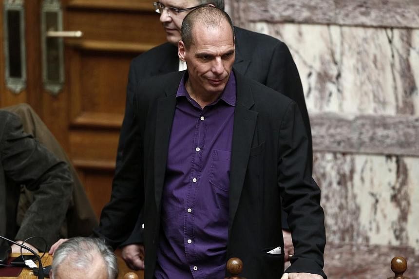"The euro is fragile, it's like building a castle of cards, if you take out the Greek card the others will collapse." Varoufakis said according to an Italian transcript of the interview released by RAI ahead of broadcast. -- PHOTO: REUTERS