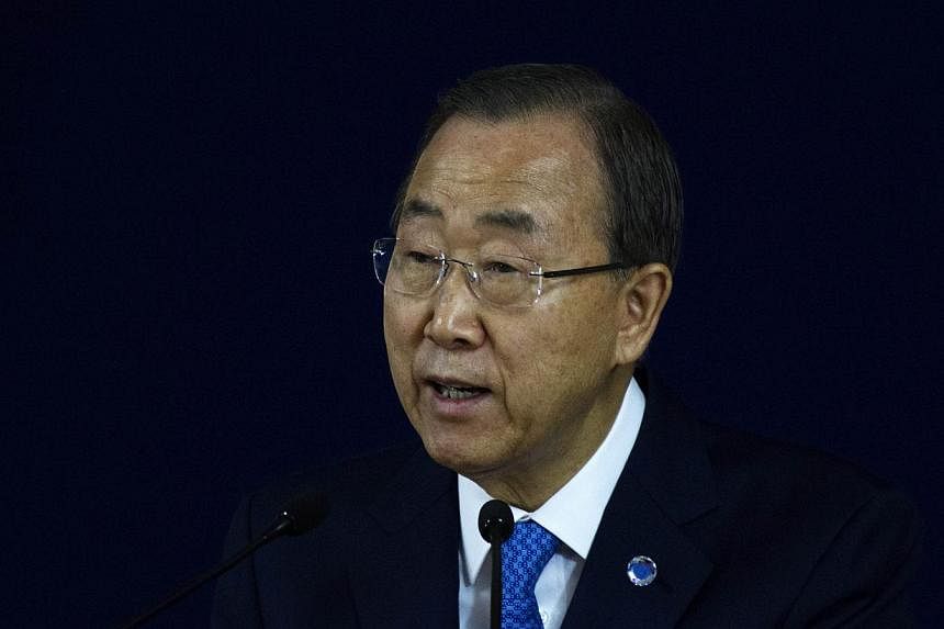 United Nations' Secretary General Ban Ki Moon appealed to Indonesia on Feb 13, 2015, not to execute prisoners on death row for drug crimes. -- PHOTO: AFP