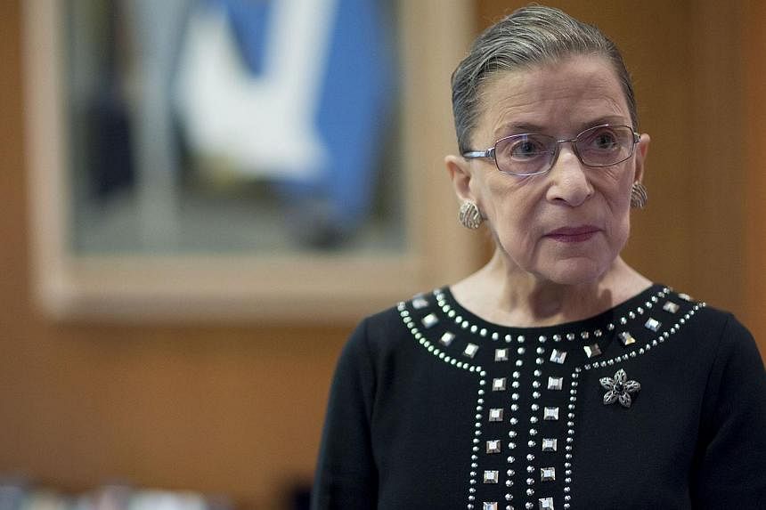 US Supreme Court Justice Ruth Bader Ginsburg in her chambers in Washington, D.C., on Aug 23, 2013. -- PHOTO: BLOOMBERG