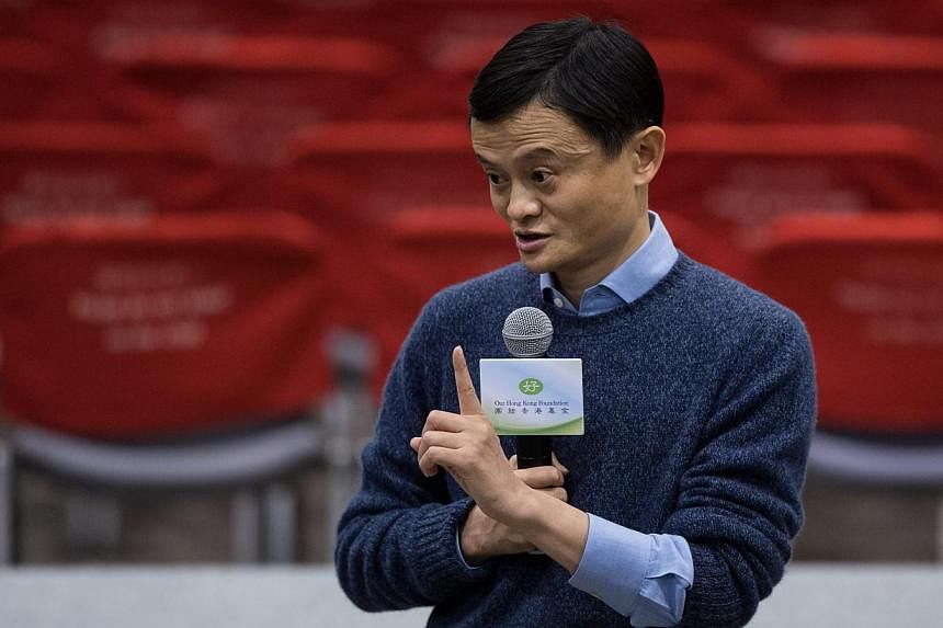 Jack Ma, founder and executive chairman of Alibaba Group, speaking to the media after a forum in Hong Kong, China, on Feb 2, 2015. -- PHOTO: EPA