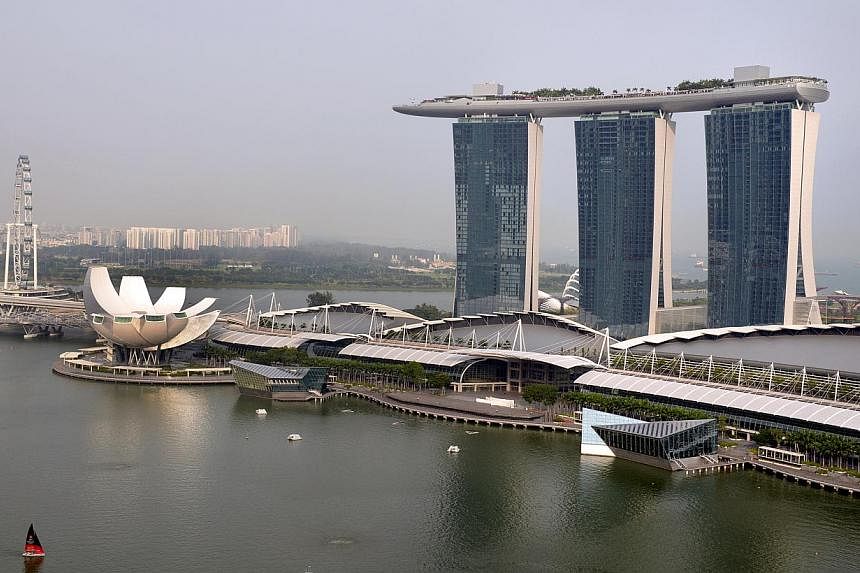 The Marina Bay Sands integrated resort. Singapore recorded the third-highest average hotel room rates in the Asia Pacific last year, with Melbourne and Sydney taking the first and second spots respectively. -- ST PHOTO: LIM SIN THAI&nbsp;