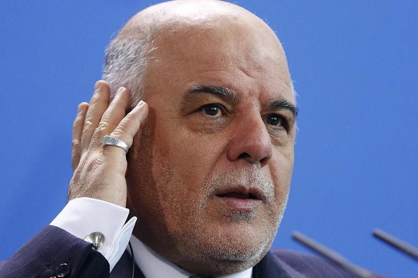 Iraqi Prime Minister Haidar al-Abadi said on Monday, Feb 16, 2015, that there had been a recent "acceleration of support" from the US-led coalition in the fight against the Islamic State in Iraq and Syria (ISIS) hardliners. -- PHOTO: REUTERS