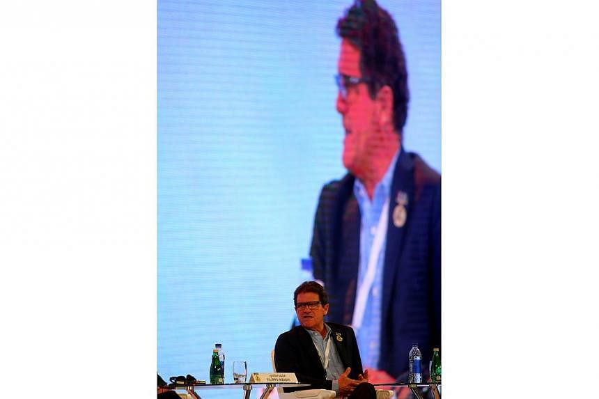 Russian national team manager Fabio Capello speaks during a panel discussion at the 9th Dubai International Sports Conference on Dec 28, 2014 in Dubai.&nbsp;Russian Football Union (RFU) chief Nikolai Tolstykh has admitted that national coach Fabio Ca
