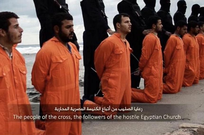 ISIS released a video on Sunday purporting to show the militant group beheading 21 Egyptian Christians kidnapped in Libya. -- PHOTO: IMAGE GRAB FROM VIDEO