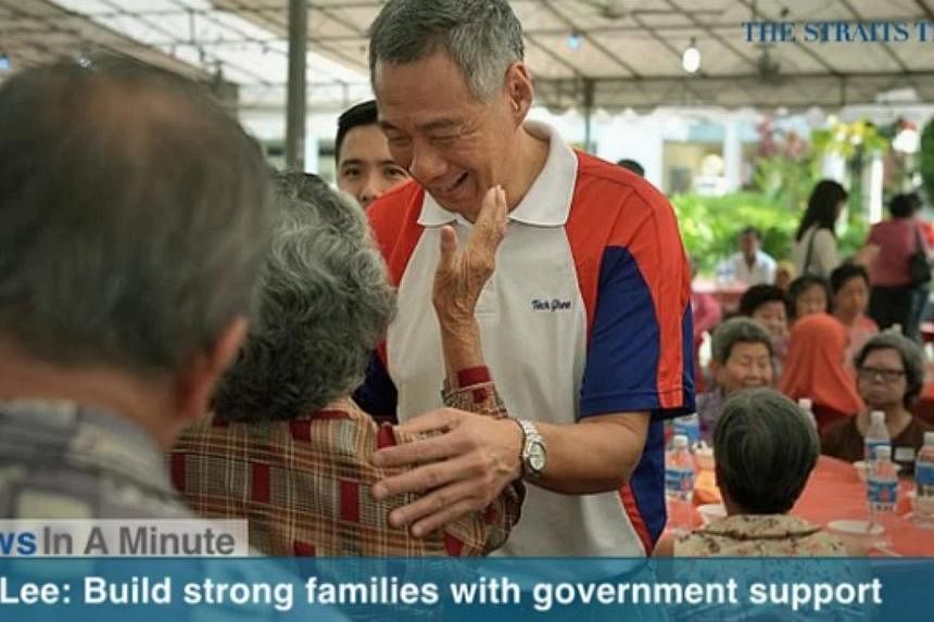 In today's News In A Minute, we look at PM Lee Hsien Loong urging Singaporeans not to overlook the importance of strong families and a united society.&nbsp;-- SCREENGRAB FROM RAZORTV