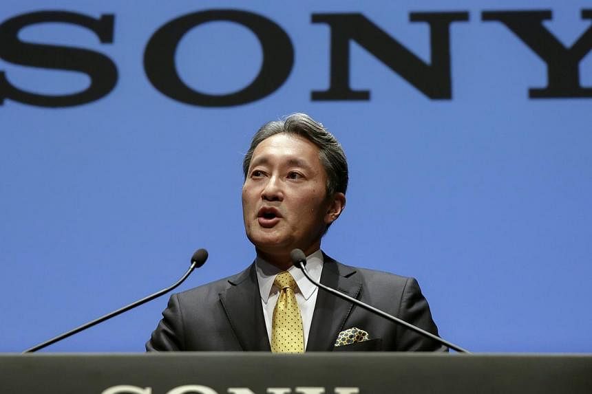 Mr Kazuo Hirai, president and chief executive officer of Sony, announces its mid-term strategy for fiscal year of 2015-2017 at its the Corporate Strategy Meeting held at headquarters in Tokyo, Japan, on Feb 18, 2015. -- PHOTO: EPA