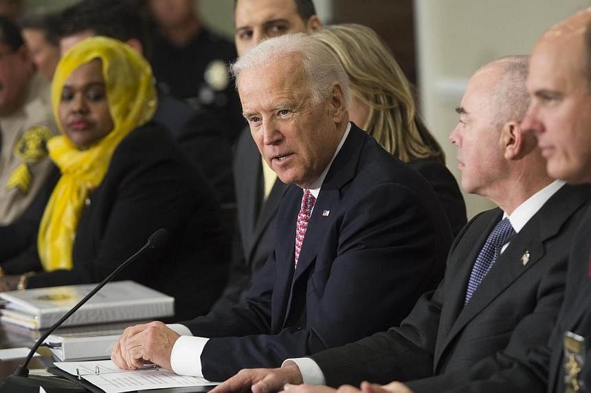 US Vice-President Joe Biden speaks during the opening session of the White House Summit on Countering Violent Extremism in Washington, DC, Feb 17, 2015. -- PHOTO: AFP