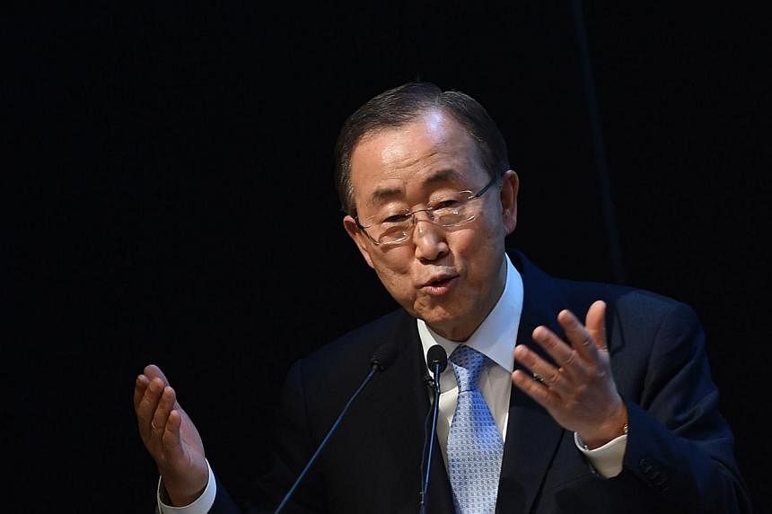 UN Secretary General Ban Ki Moon has called for urgent action to lift sieges on civilians and to end barrel bomb attacks in Syria. -- PHOTO: AFP