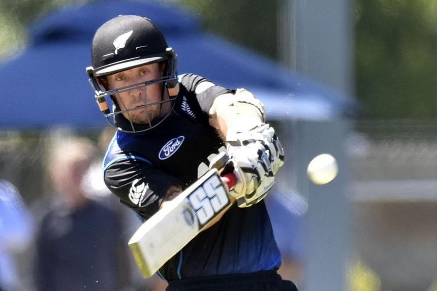 New Zealand's Luke Ronchi plays a shot during the fifth one-day International cricket match between New Zealand and Sri Lanka in Dunedin at University Oval on Jan 23, 2015. -- PHOTO: AFP