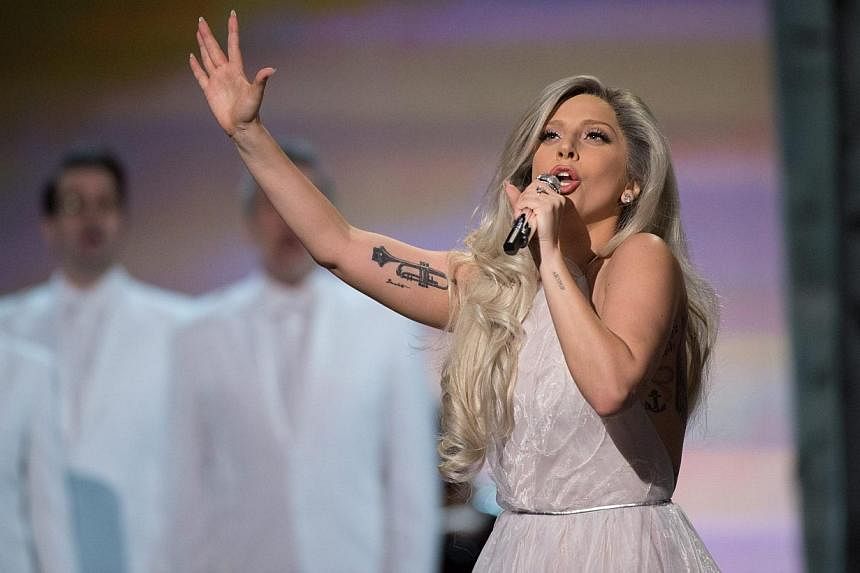 Lady Gaga performing onstage during the live telecast of the 87th Oscars ceremony at the Dolby Theatre in Hollywood, California, USA, on Feb 22, 2015. Her Sound Of Music spectacular sparked the most chatter on social media, with 21 million people log