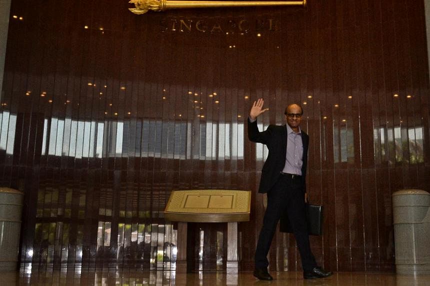 DPM and Minister for Finance Tharman Shanmugaratnam arrives at Parliament House on Budget Day, Feb 23, 2015. -- ST PHOTO: CAROLINE CHIA