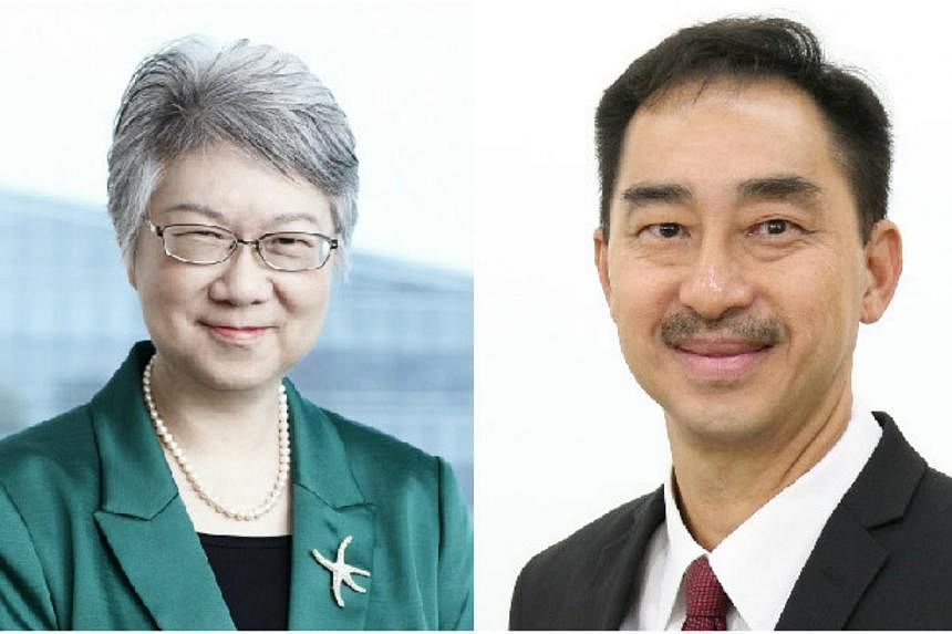 Ms Ho Peng (left), Director-General of Education, will be retiring from the Education Service on March 31. Mr Wong Siew Hoong, 55, will succeed her on April 1. -- PHOTO: MINISTRY OF EDUCATION