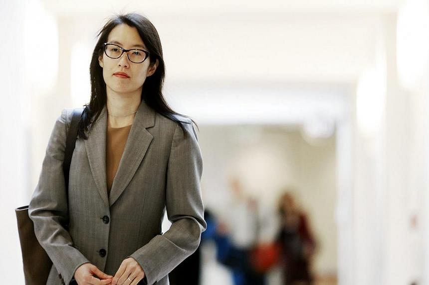 Ellen Pao, who is at the centre of a gender discrimination trial against an iconic venture capital firm, walks to the courtroom before the start of her trial at San Francisco Superior Court in San Francisco, California on&nbsp;Feb 23, 2015. -- PHOTO: