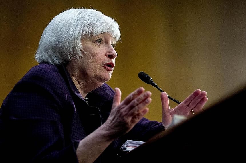 Fed chairman Janet Yellen told a US Senate panel that the central bank was deep in preparation for the move to raise interest rates, after keeping the rate at zero for more than six years. -- PHOTO: BLOOMBERG