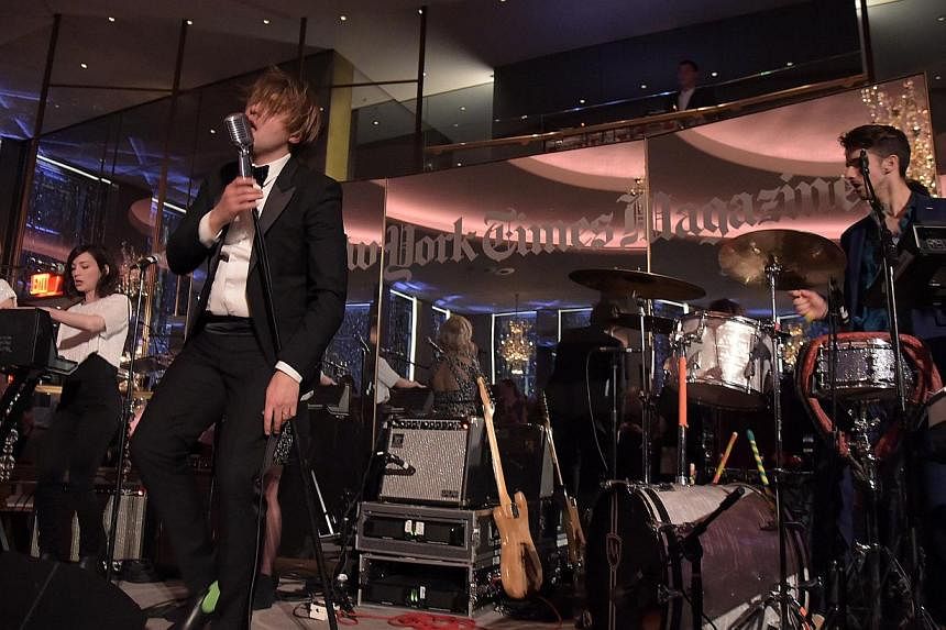 Will Butler of The Arcade Fire performs at The New York Times Magazine Relaunch Event in New York City on Feb 18. &nbsp;-- PHOTO: AFP