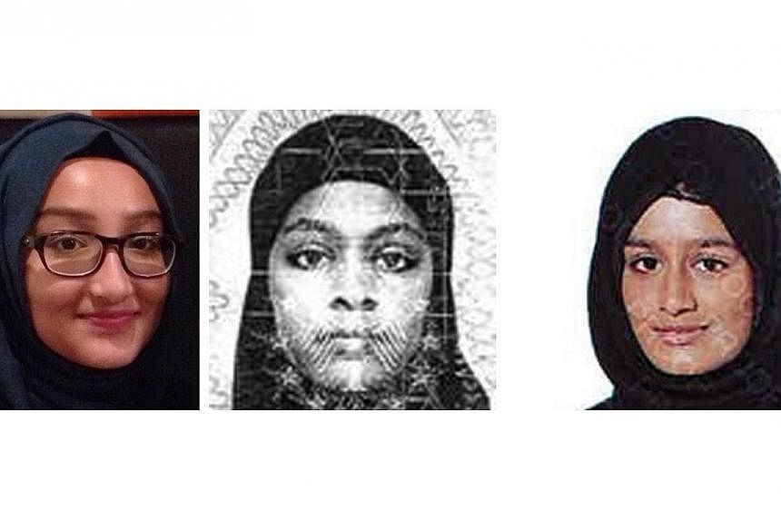 A handout combination photograph made available by the London Metropolitan Police Service Feb 21 2015 shows (from left) Kadiza Sultana, 16, Amira Abase, 15, and Shamima Begum, 15. The three schoolgirls are thought to be en route to Syria to join ISIS