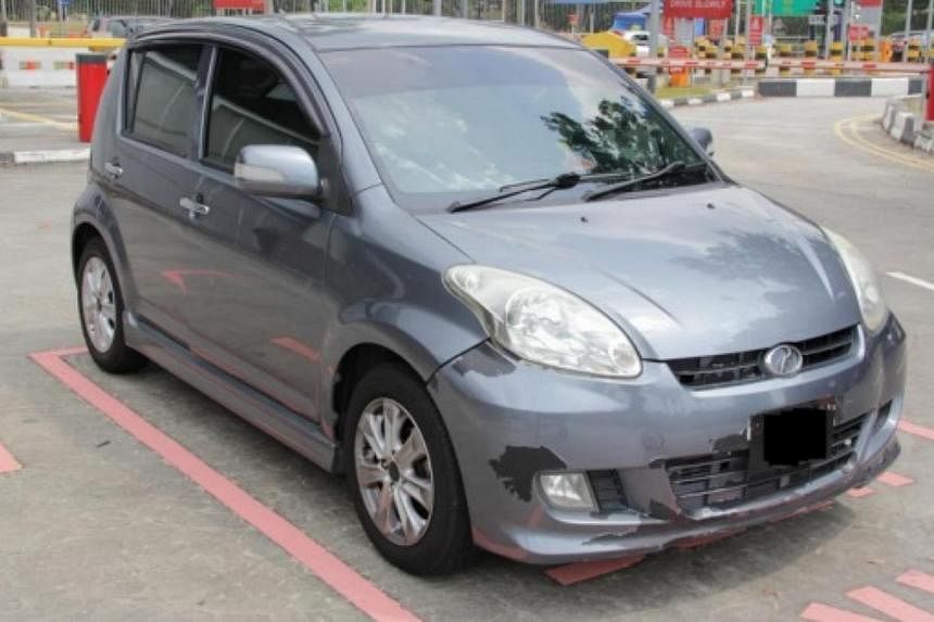 A car that was seized in a Home Team operation on Feb 25, 2015.&nbsp;-- PHOTO: ICA/CNB