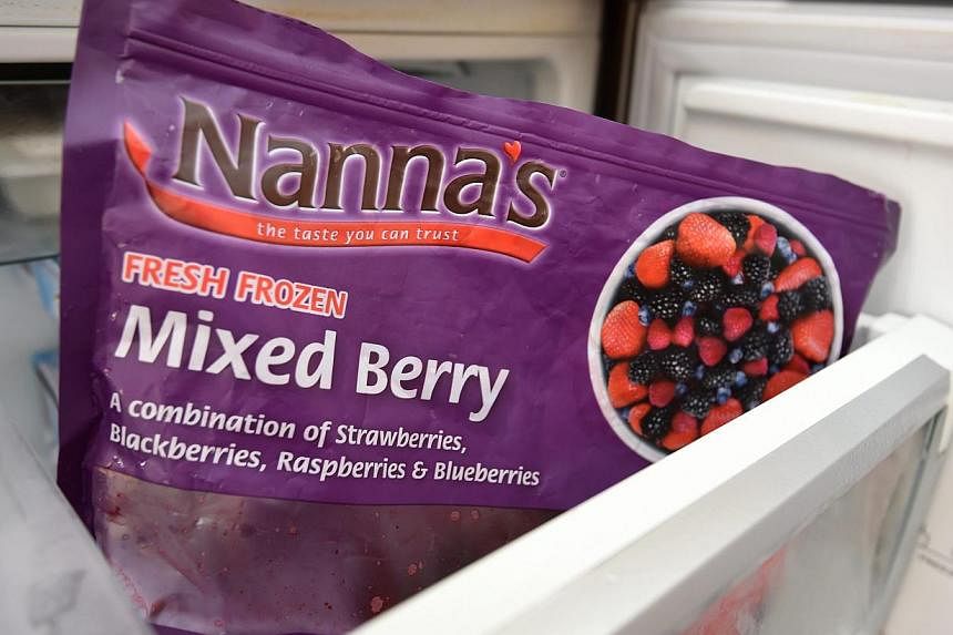 A packet of frozen Nanna's brand Mixed Berry pictured in Brisbane, Australia on Feb 16, 2015. Patties Foods food company says it is recalling some of its Nanna's Raspberries and Mixed Berries packs as they have been linked to nine cases of Hepatitis 