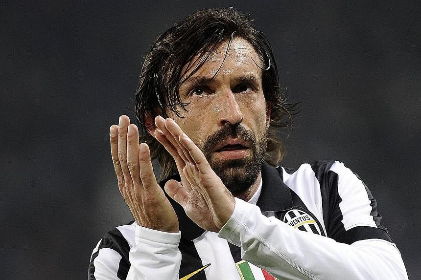 Juventus playmaker Andrea Pirlo will be out for three weeks after suffering a right calf muscle strain, Sky Sports Italia reported on Thursday. -- PHOTO: REUTERS