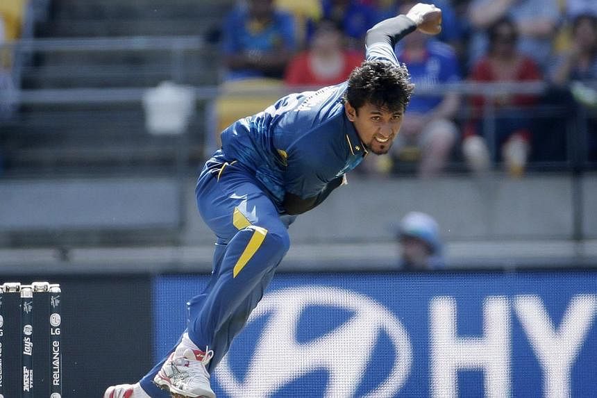 Sri Lanka's Suranga Lakmal bowls during their Cricket World Cup match against England in Wellington, March 1, 2015. -- PHOTO: REUTERS