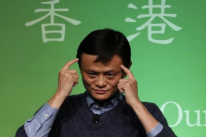 Alibaba Group Holding Ltd chairman Jack Ma gestures during a talk by Our Hong Kong Foundation in Hong Kong, Feb 2, 2015. Alibaba Group was told by the Taiwan government to withdraw from the company within six months. -- PHOTO: REUTERS&nbsp;