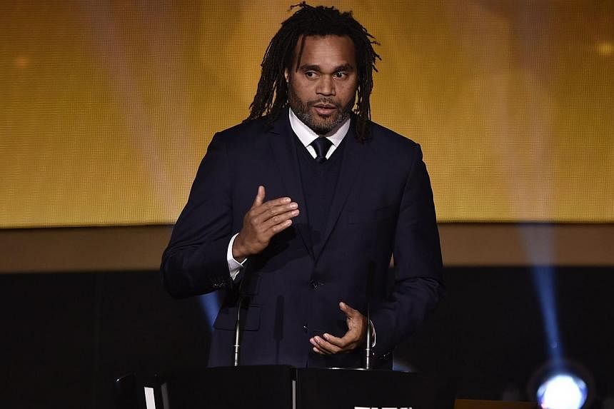 French former football player Christian Karembeu presents the 2014 Fifa Puskas Award for best goal during the Fifa Ballon d'Or award ceremony at the Kongresshaus in Zurich on Jan 12, 2015.