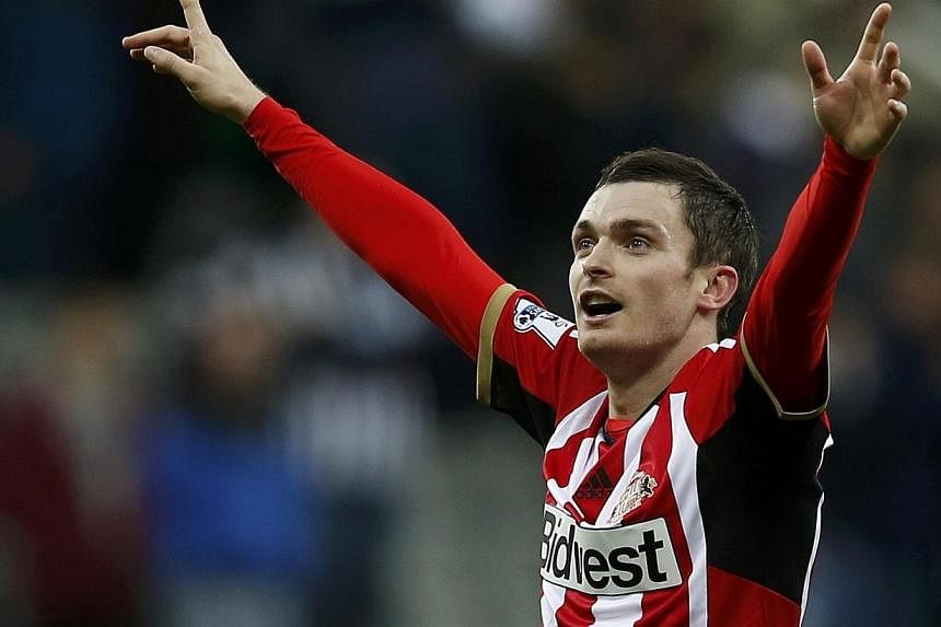 Sunderland's Adam Johnson celebrates after scoring a goal against Newcastle during their English Premier League soccer match at St James' Park in Newcastle in December. -- PHOTO: REUTERS